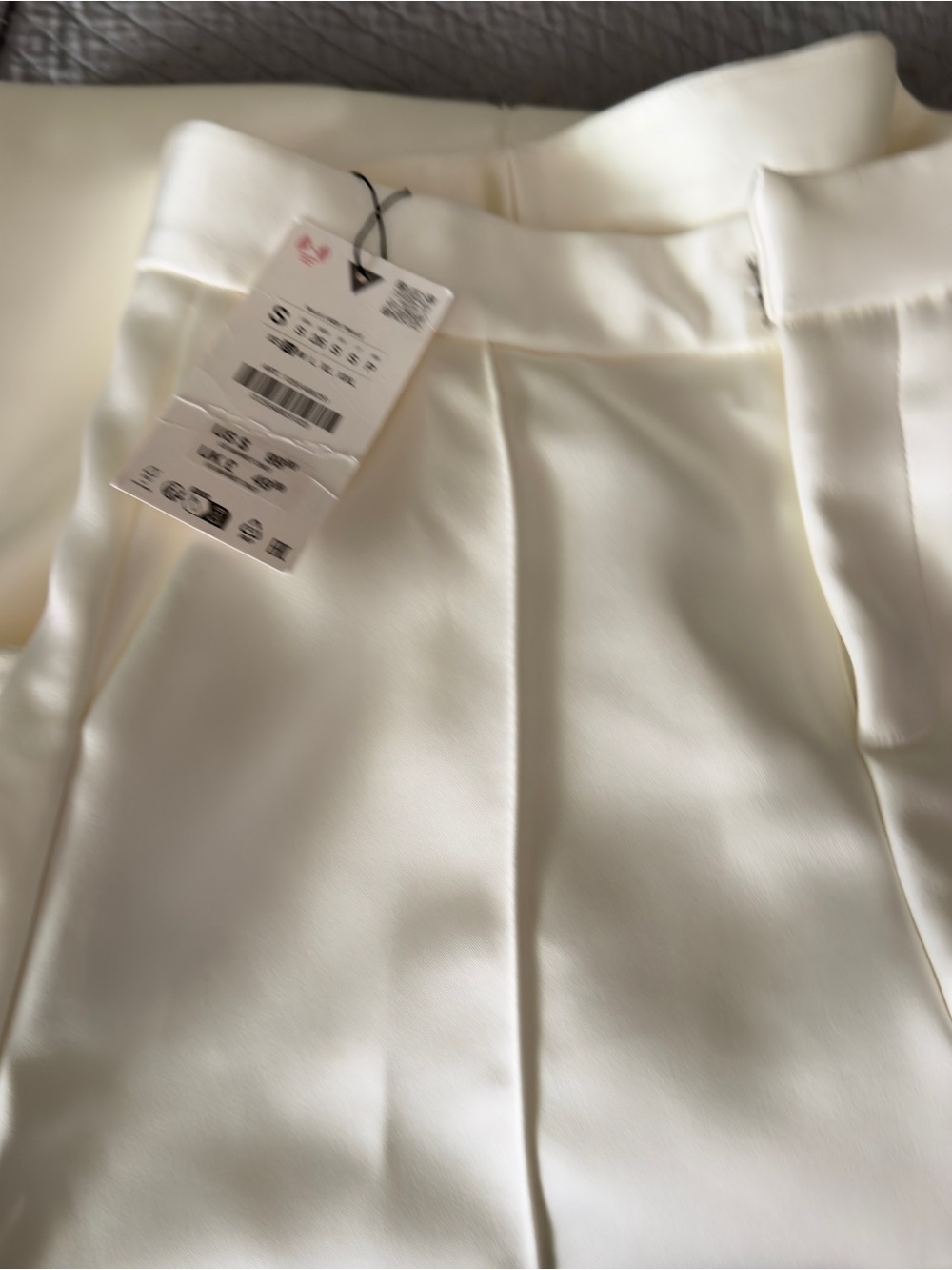 Zara Wide-Leg Satin Cream Trousers - Picture 10 of 12